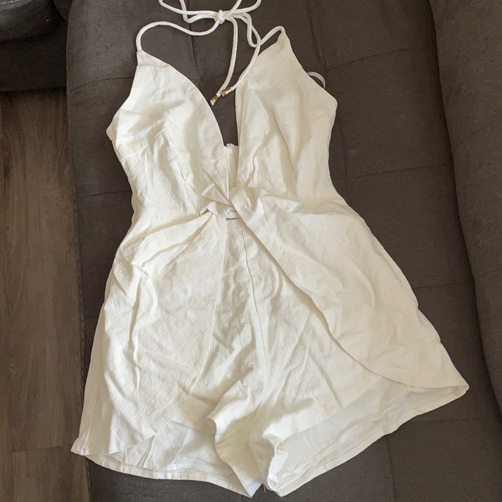 Off white Fashion Nova Halter Romper